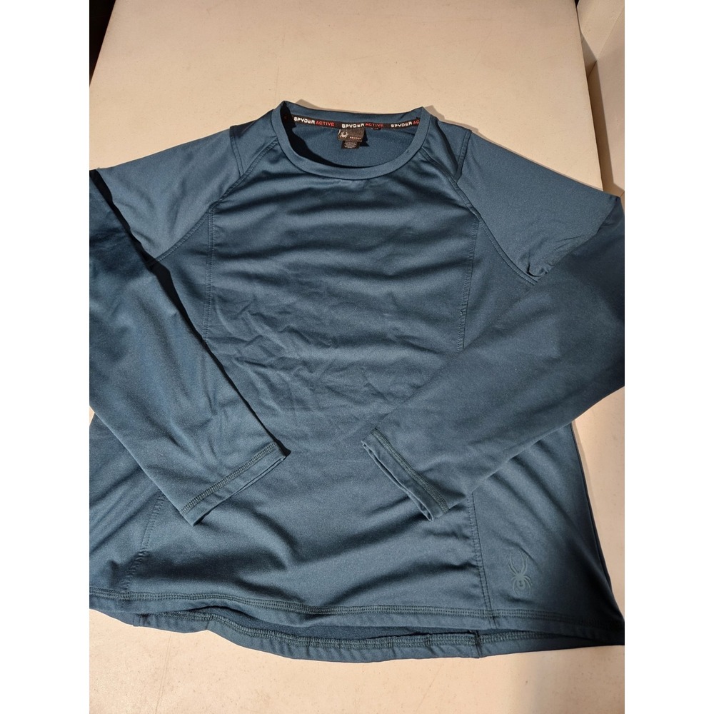 Spyder Active Long sleeve Womens XXL Poly Blend Dark Green Runnning Shirt(A529